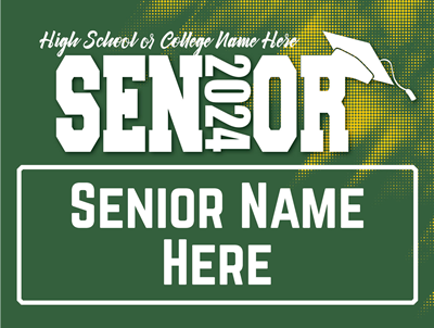 Forest Green & Yellow Senior Yard Sign With Stake